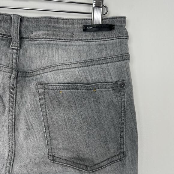 Anthropologie Sz 29 Pilcro Letterpress High Rise Skinny Jeans Stretch Light Gray - Picture 6 of 12